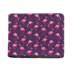 Purple Geometric Flamingo Pattern Print Bifold Wallet