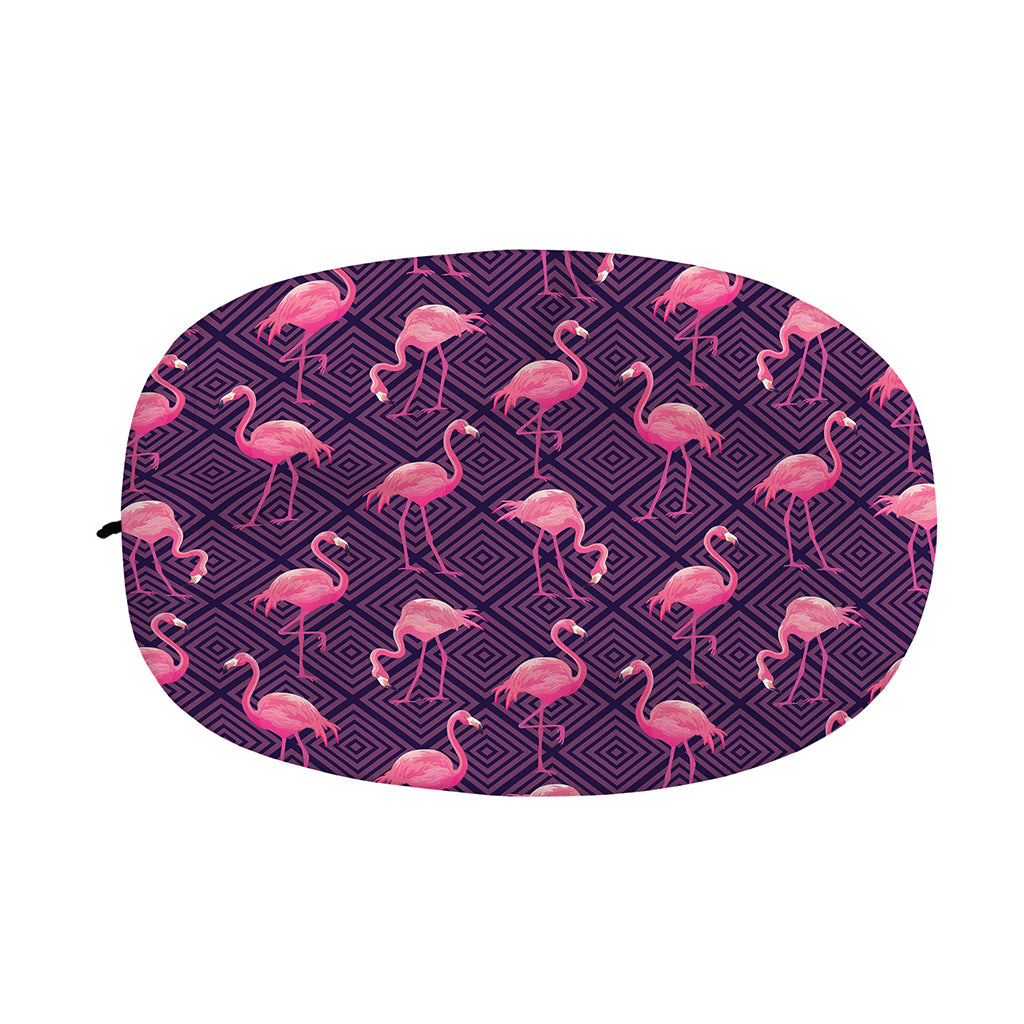 Purple Geometric Flamingo Pattern Print Car Side Mirror Covers