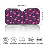 Purple Geometric Flamingo Pattern Print Car Windshield Sun Shade