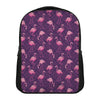 Purple Geometric Flamingo Pattern Print Casual Backpack