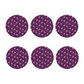 Purple Geometric Flamingo Pattern Print Coaster Set