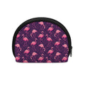Purple Geometric Flamingo Pattern Print Coin Purse