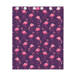 Purple Geometric Flamingo Pattern Print Curtain