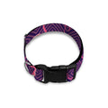 Purple Geometric Flamingo Pattern Print Dog Collar