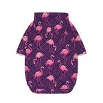 Purple Geometric Flamingo Pattern Print Dog Zip Up Hoodie