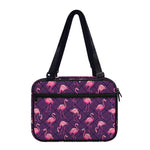Purple Geometric Flamingo Pattern Print Double Strap Bible Bag