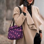 Purple Geometric Flamingo Pattern Print Double Strap Bible Bag