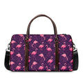 Purple Geometric Flamingo Pattern Print Duffel Bag