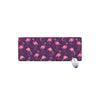 Purple Geometric Flamingo Pattern Print Extended Mouse Pad