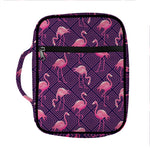 Purple Geometric Flamingo Pattern Print Front Pocket Bible Bag