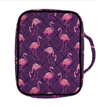 Purple Geometric Flamingo Pattern Print Front Pocket Bible Bag