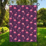 Purple Geometric Flamingo Pattern Print Garden Flag