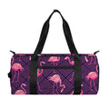 Purple Geometric Flamingo Pattern Print Gym Bag