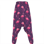 Purple Geometric Flamingo Pattern Print Hammer Pants