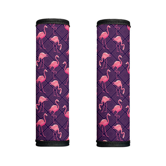 Purple Geometric Flamingo Pattern Print Handle Covers