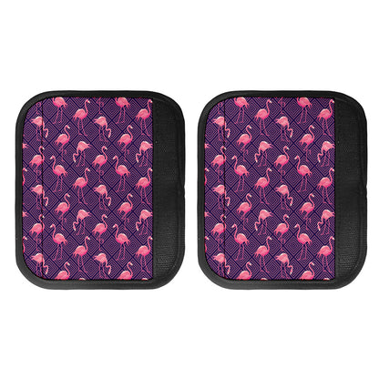 Purple Geometric Flamingo Pattern Print Handle Covers