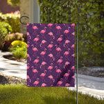 Purple Geometric Flamingo Pattern Print House Flag