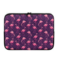 Purple Geometric Flamingo Pattern Print Laptop Sleeve