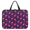 Purple Geometric Flamingo Pattern Print Laptop Sleeve With Handle