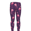 Purple Geometric Flamingo Pattern Print Men's leggings