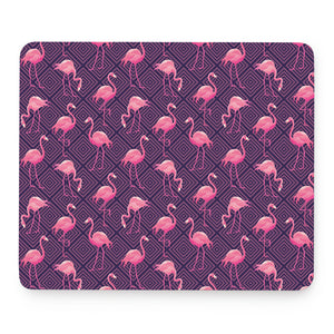 Purple Geometric Flamingo Pattern Print Mouse Pad