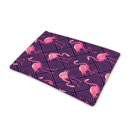 Purple Geometric Flamingo Pattern Print Pet Cooling Mat Cover