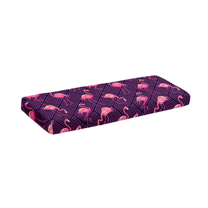 Purple Geometric Flamingo Pattern Print Piano Keyboard Cover