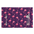 Purple Geometric Flamingo Pattern Print Placemat