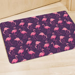 Purple Geometric Flamingo Pattern Print Polyester Doormat