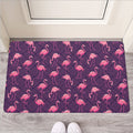 Purple Geometric Flamingo Pattern Print Rubber Doormat