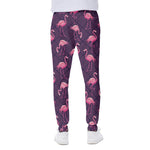 Purple Geometric Flamingo Pattern Print Scuba Joggers