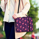 Purple Geometric Flamingo Pattern Print Shoulder Strap Bible Bag