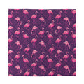Purple Geometric Flamingo Pattern Print Silk Bandana