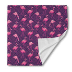 Purple Geometric Flamingo Pattern Print Silk Bandana