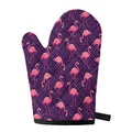 Purple Geometric Flamingo Pattern Print Single Oven Mitt