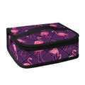 Purple Geometric Flamingo Pattern Print Small Lunch Bag