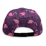 Purple Geometric Flamingo Pattern Print Snapback Cap