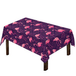 Purple Geometric Flamingo Pattern Print Tablecloth