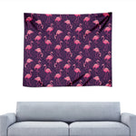 Purple Geometric Flamingo Pattern Print Tapestry