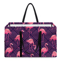 Purple Geometric Flamingo Pattern Print Utility Tote Bag