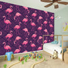 Purple Geometric Flamingo Pattern Print Wall Sticker