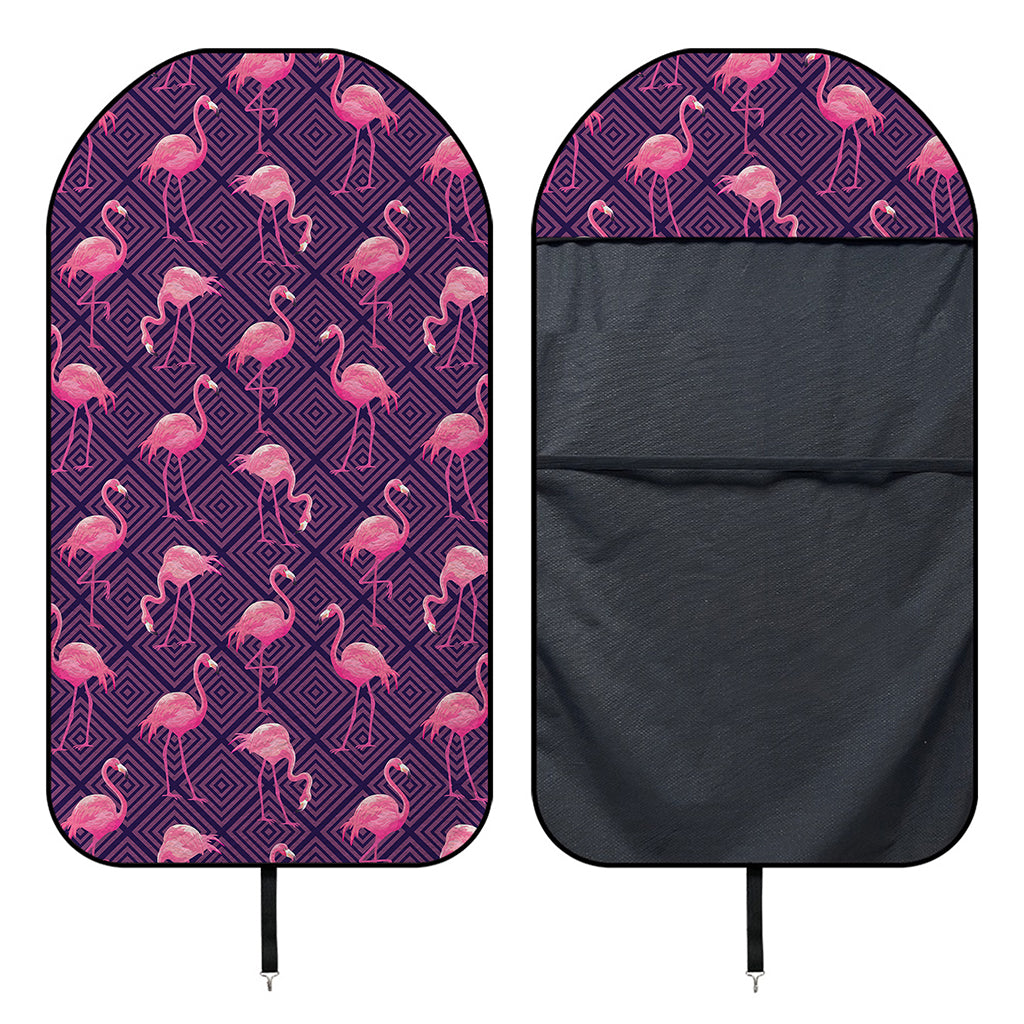 Purple Geometric Flamingo Pattern Print Waterproof Car Seat Cover