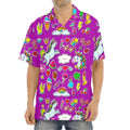 Purple Girly Unicorn Pattern Print Aloha Shirt