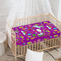 Purple Girly Unicorn Pattern Print Baby Crib Sheet