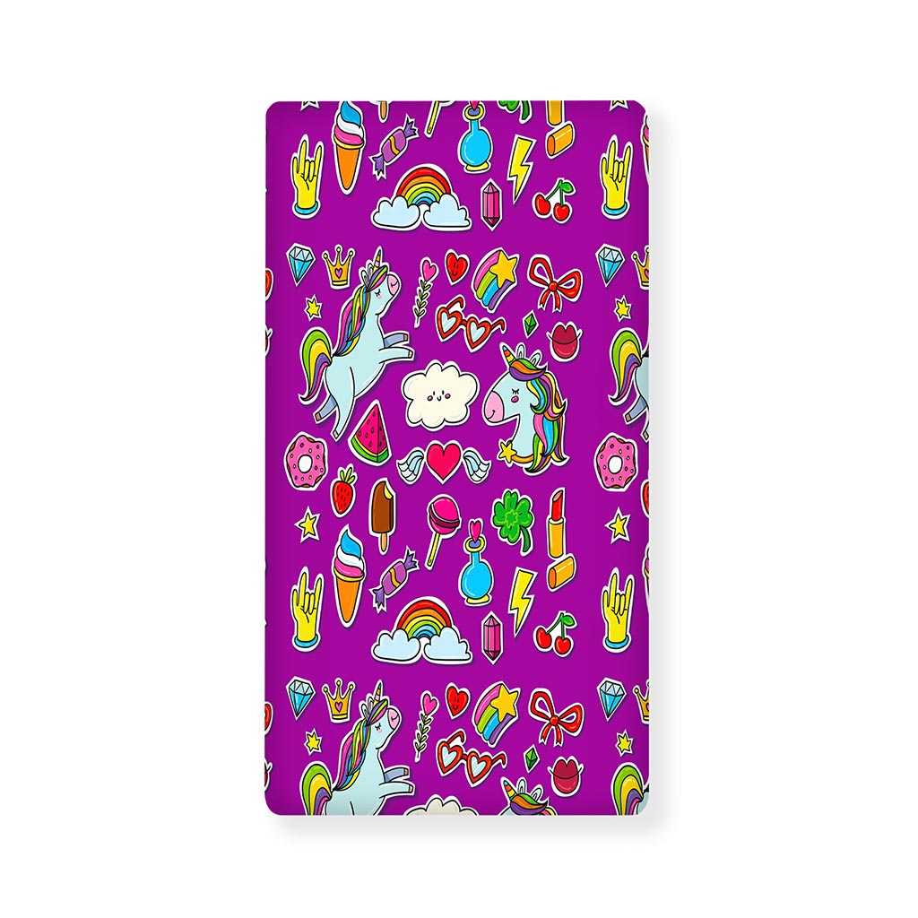 Purple Girly Unicorn Pattern Print Baby Crib Sheet