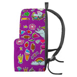 Purple Girly Unicorn Pattern Print Backpack