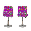 Purple Girly Unicorn Pattern Print Bar Stool Covers
