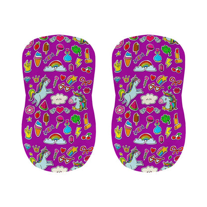 Purple Girly Unicorn Pattern Print Bar Stool Covers
