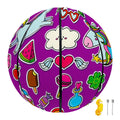 Purple Girly Unicorn Pattern Print Basketball