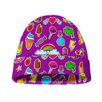 Purple Girly Unicorn Pattern Print Beanie